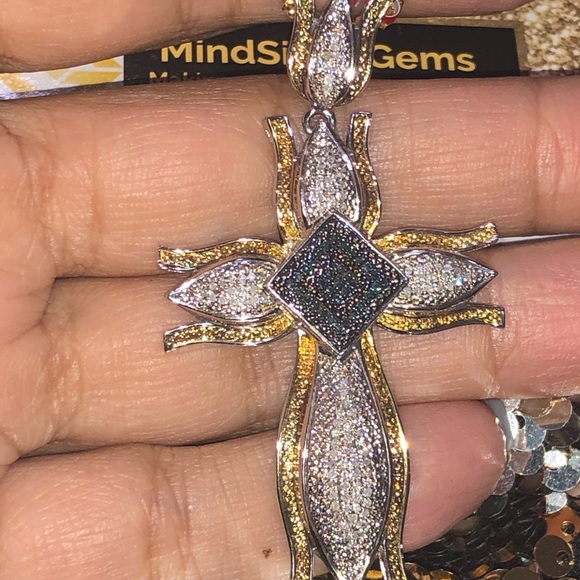 Real genuine diamond custom cross pendant NOT CZ NOT MOISSANITE Free Appraisal - Picture 6 of 10